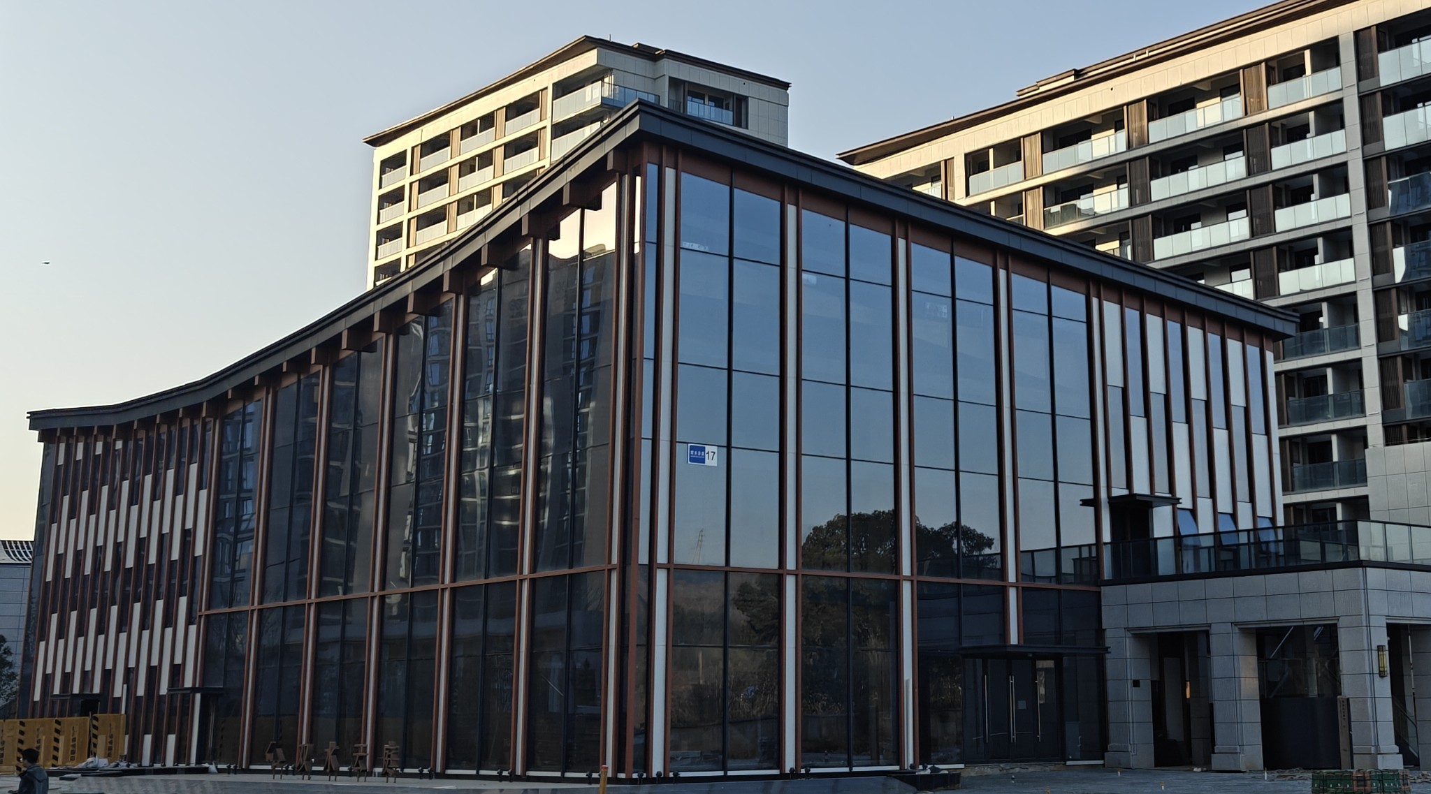 Front facade of Double-Water Low-Carbon Community Center